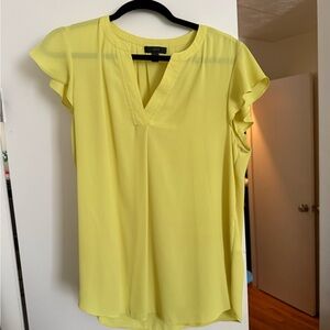J. Crew Bright Yellow Flutter Sleeve Blouse
